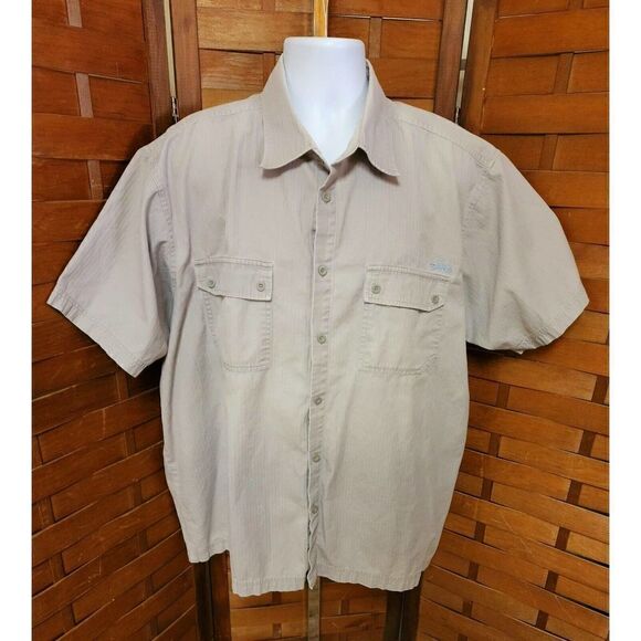 Men's 2XL-TALL Dickies Gray Short Sleeved Button Down Casual Work Shirt - Picture 1 of 4